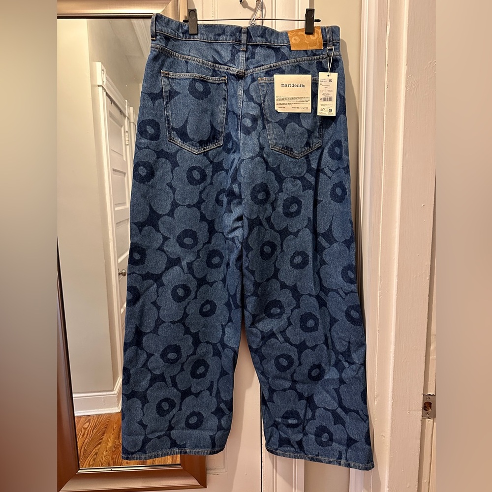 NWT Marimekko Unikko wide leg jeans - Picture 4 of 4